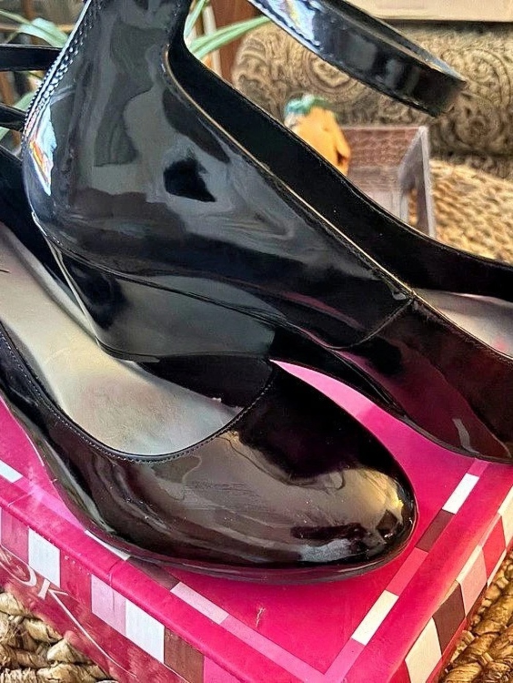 it's OK Patent Ankle-Strap Heels in Black US 13M